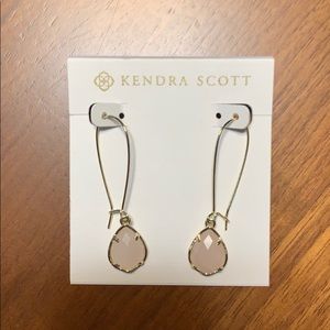 Kendra Scott pink and gold teardrop earrings